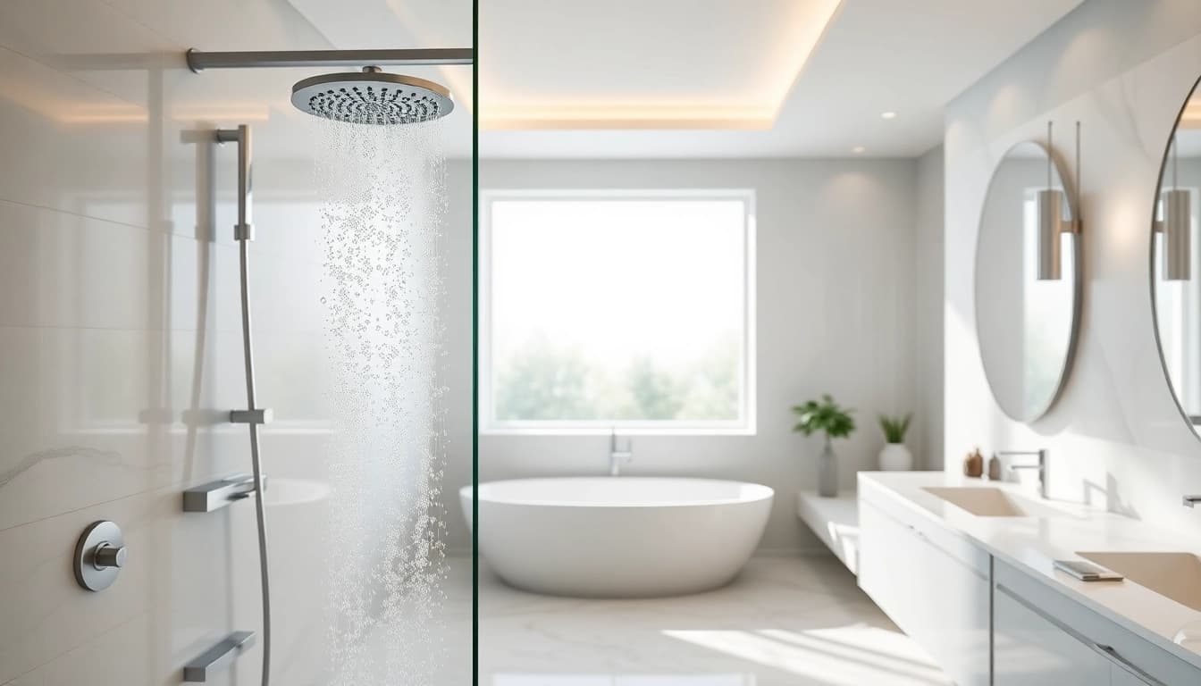 Experience luxury with elegant showers au in a stylish marble bathroom setting.