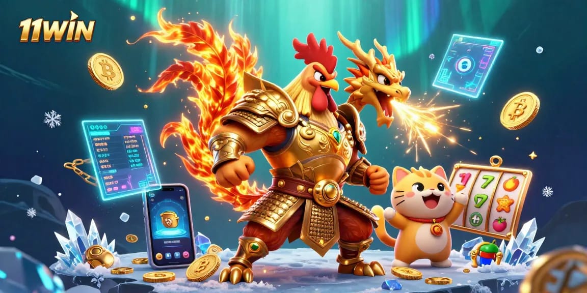 Experience epic adventures at 11WIN with a fighting rooster, dragon, and crypto treasures!
