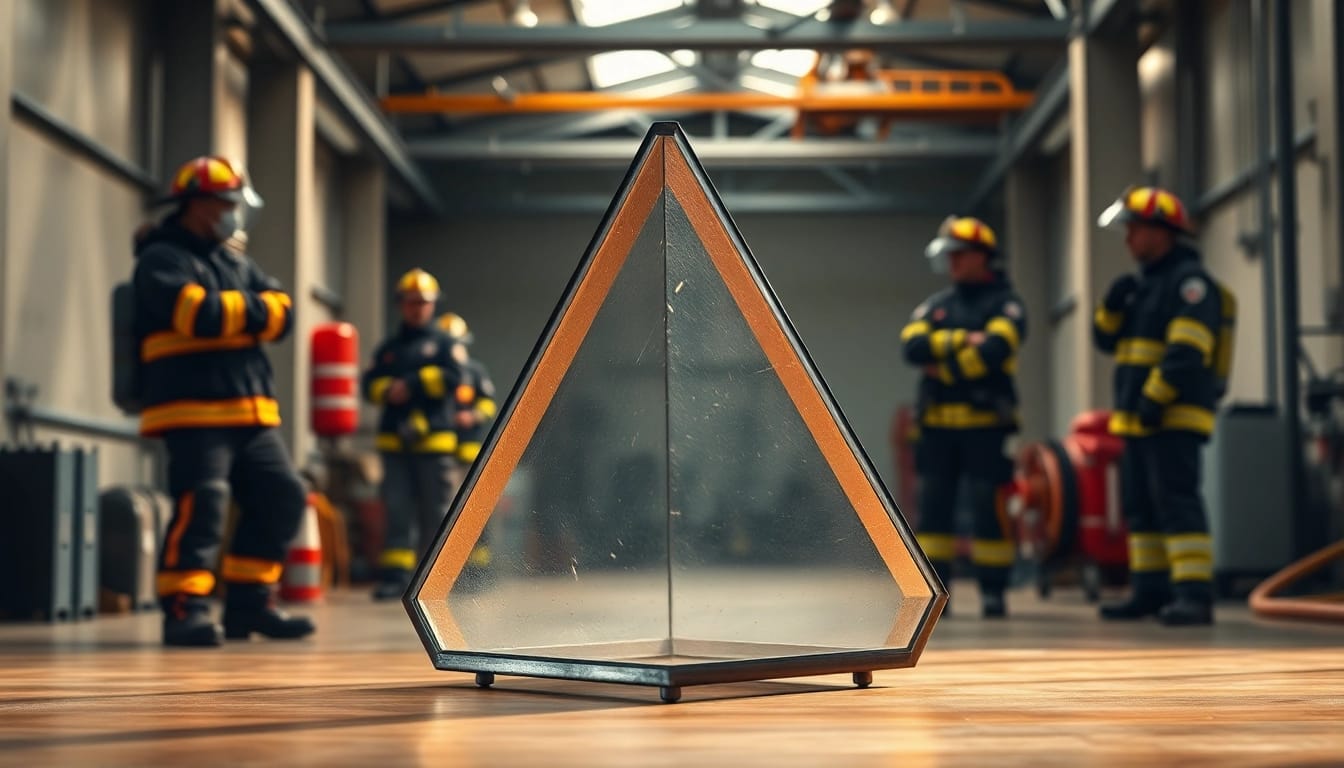 Understanding the fire tetrahedron with a firefighter training exercise demonstrating safety techniques.