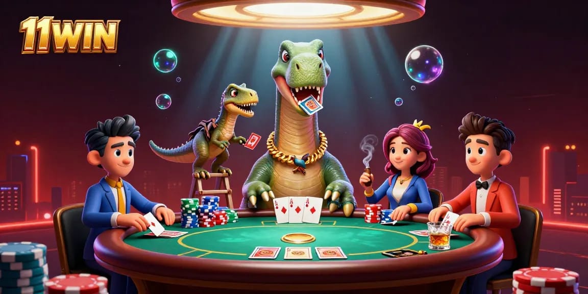 Engage in high-stakes poker action with 11WIN’s thrilling dynamic casino illustration.