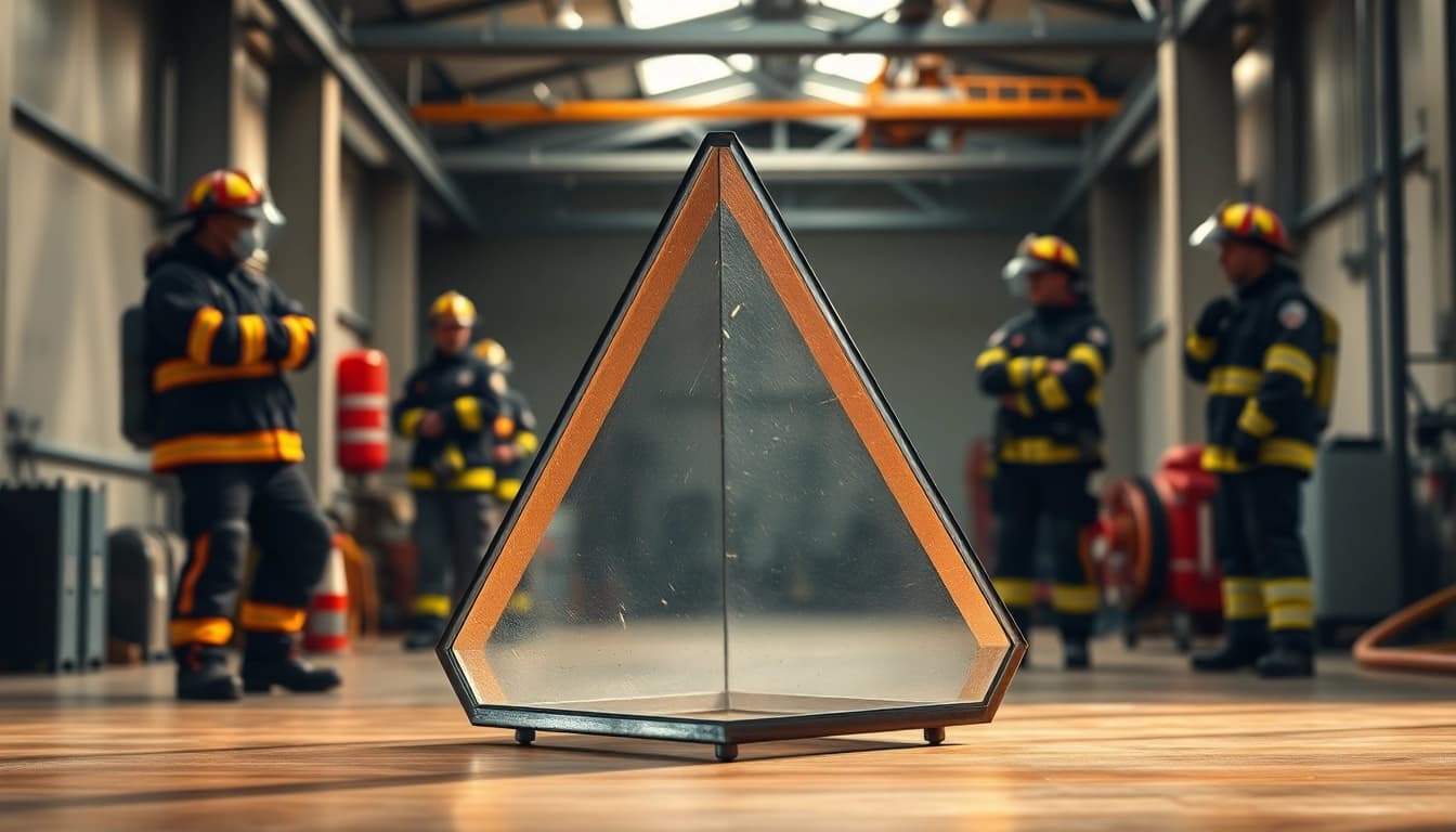 Understanding the fire tetrahedron with a firefighter training exercise demonstrating safety techniques.