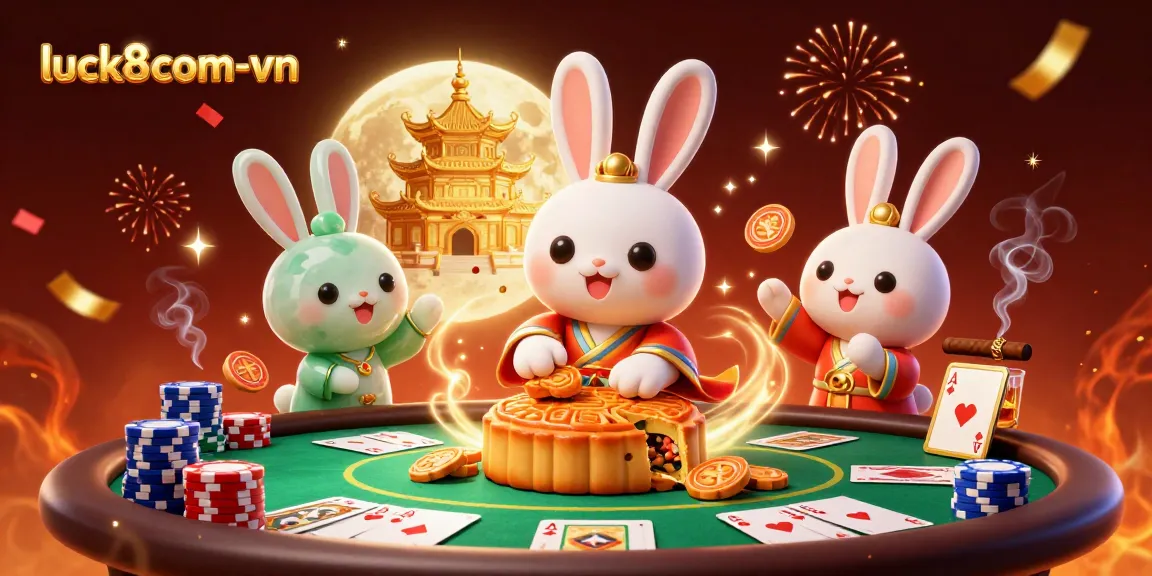 Experience the thrill of luck8com-vn with our vibrant casino-themed illustration featuring fun game elements.