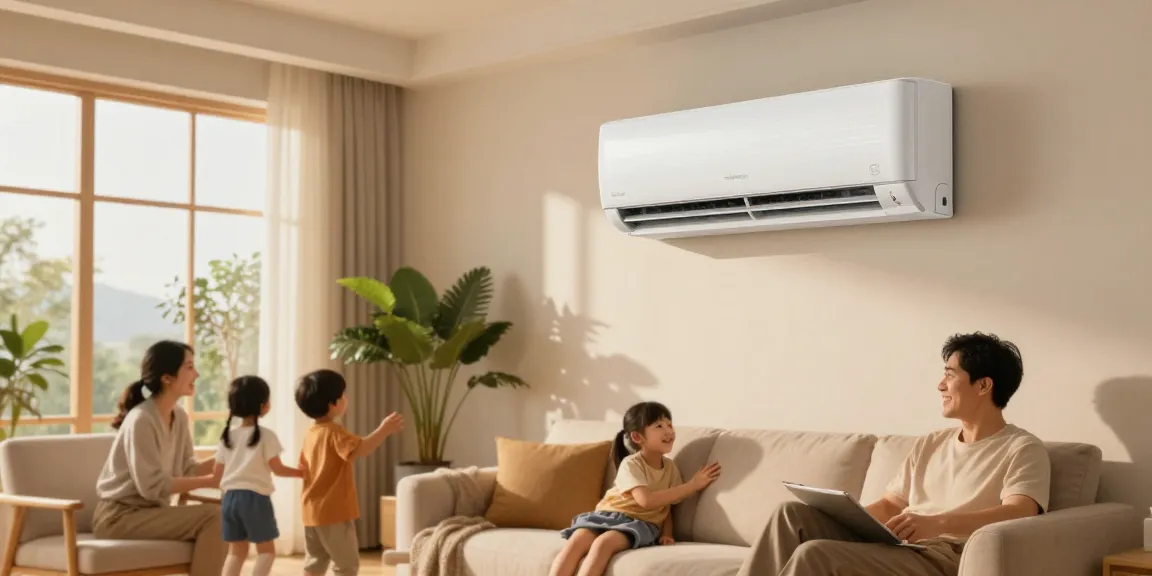 24000 BTU mini split air conditioner enhancing family comfort in modern living room