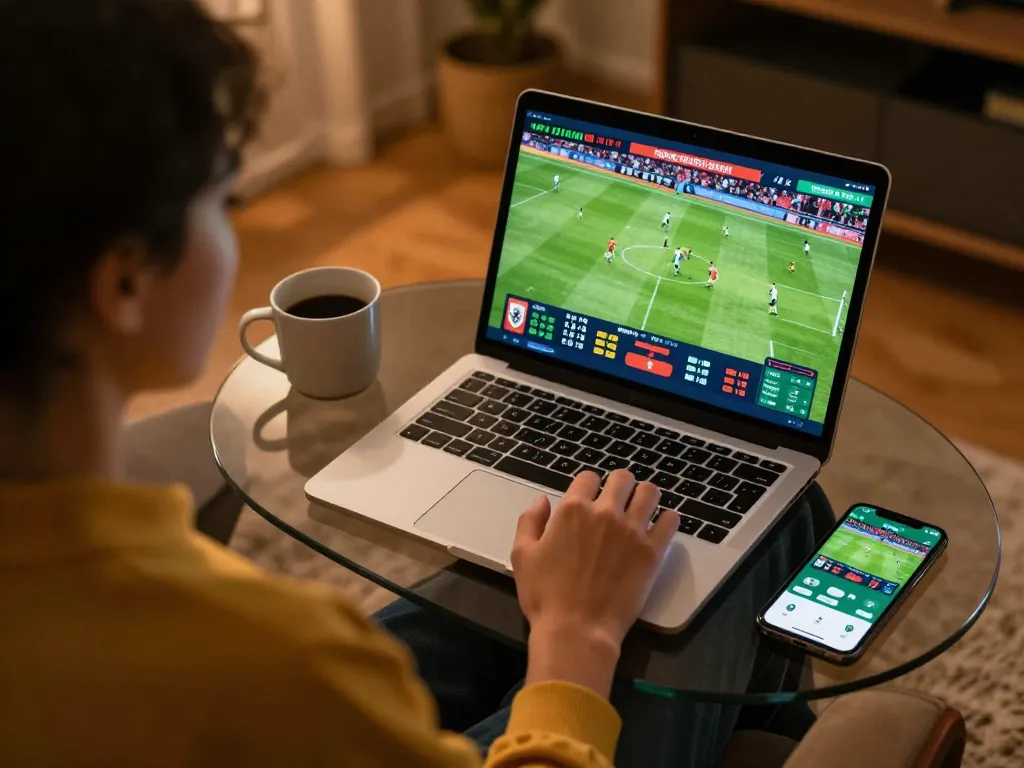 Betting on live football matches at home with uu88, featuring dynamic online odds and a cozy atmosphere.