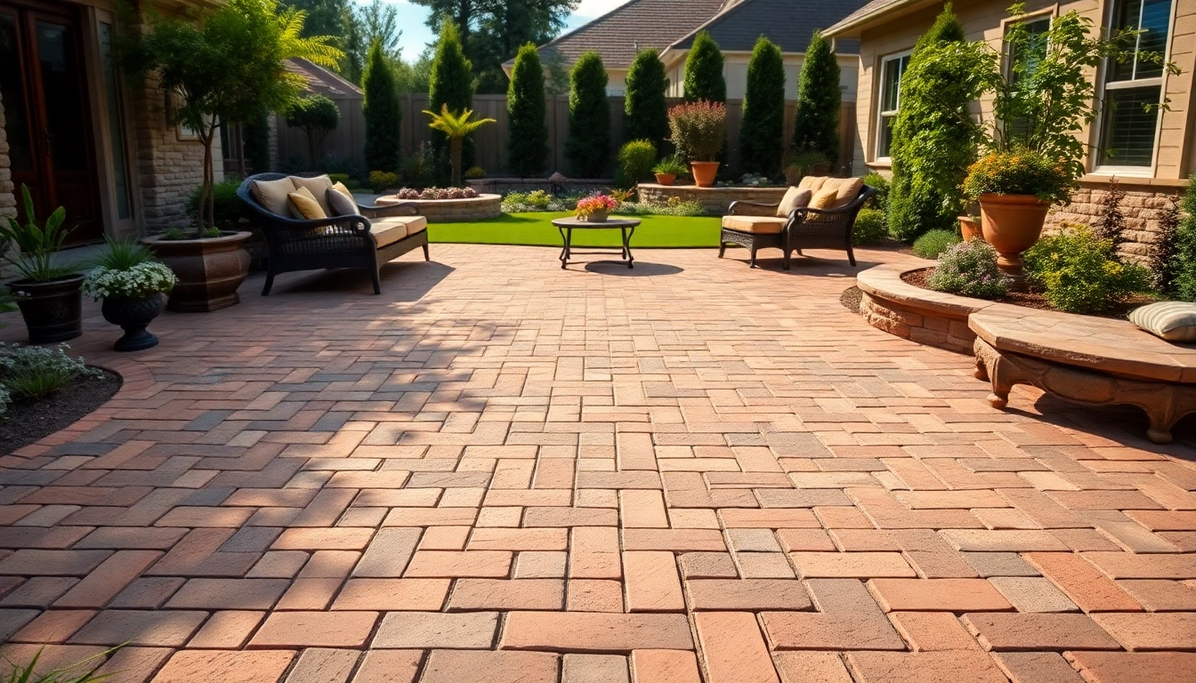 Paver patio installation Bay Area showcased in a beautifully landscaped backyard.
