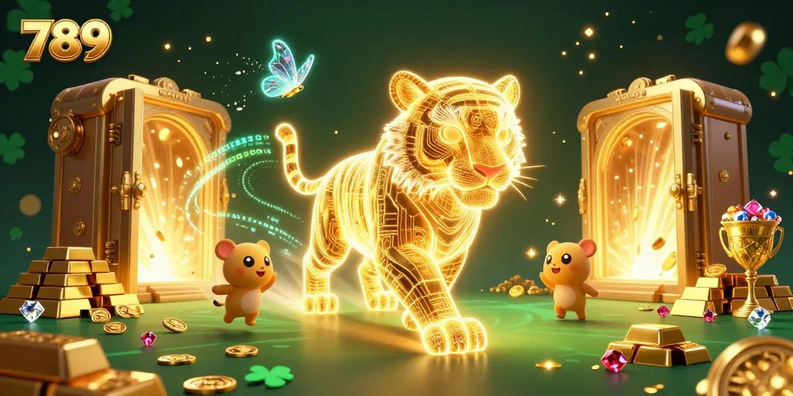 Experience thrilling gameplay at 789, featuring a neon tiger in a vibrant casino landscape.