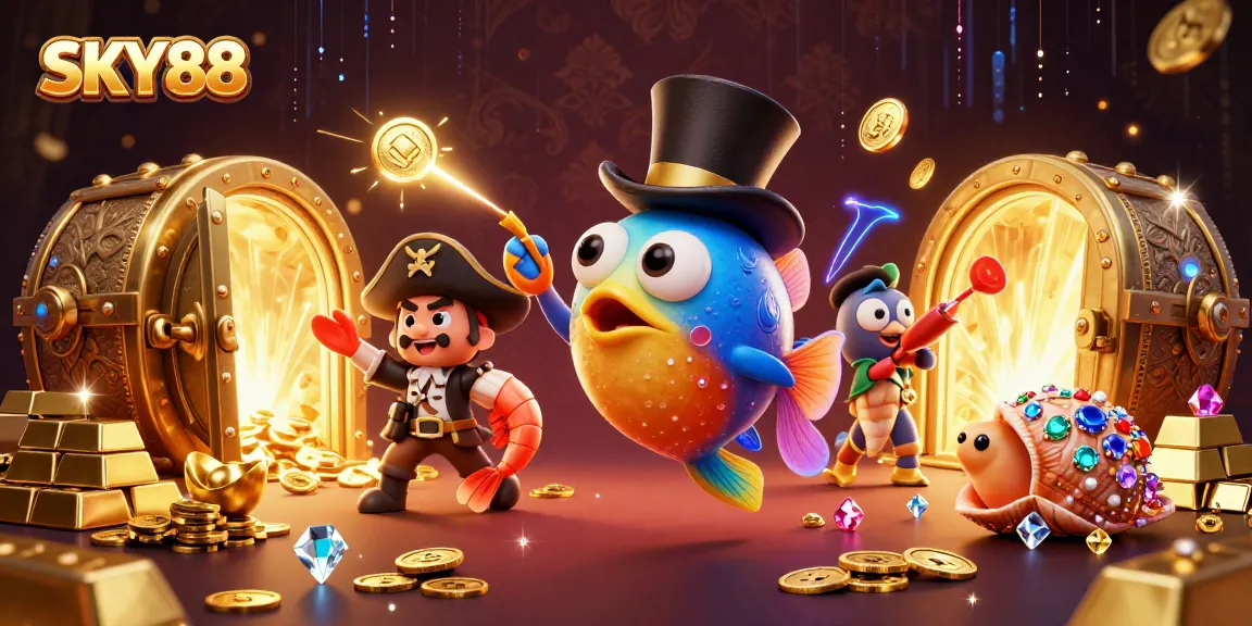 Engage in thrilling gaming adventures at SKY88 with treasure-filled scenes and vibrant characters.