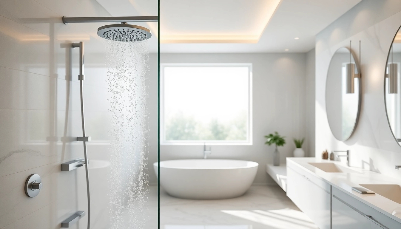 Experience luxury with elegant showers au in a stylish marble bathroom setting.