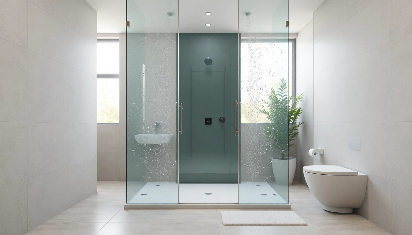 Die sonni Duschkabine in stilvollem Badezimmer mit eleganten Glasdetails.