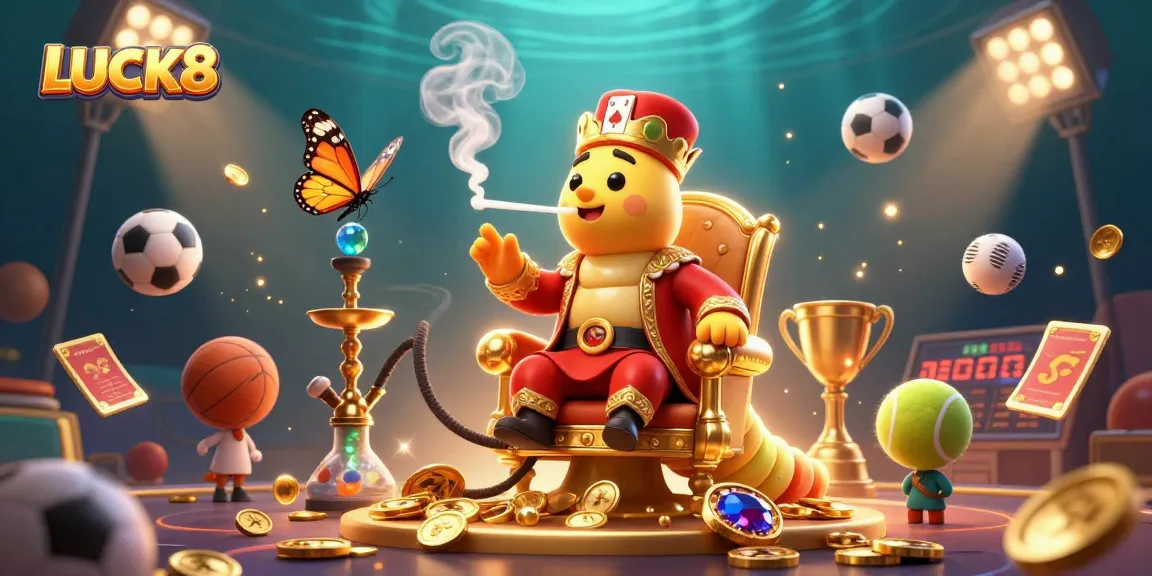 Experience thrilling gaming adventures with LUCK8's vibrant 3D casino illustration featuring dynamic sports action.