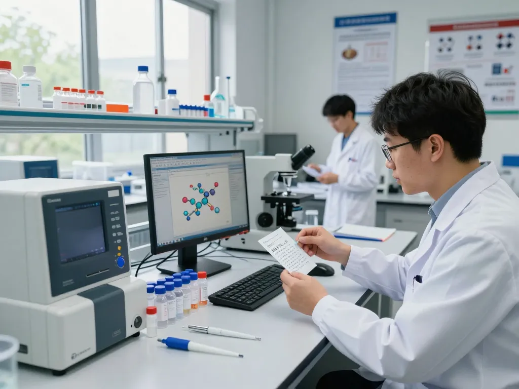 Buy motsc peptide in a professional research lab with scientists analyzing peptide samples and data.