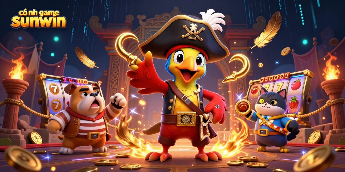 Engage with the thrill of cổng game sunwin as a pirate crew navigates a vibrant casino-themed adventure.