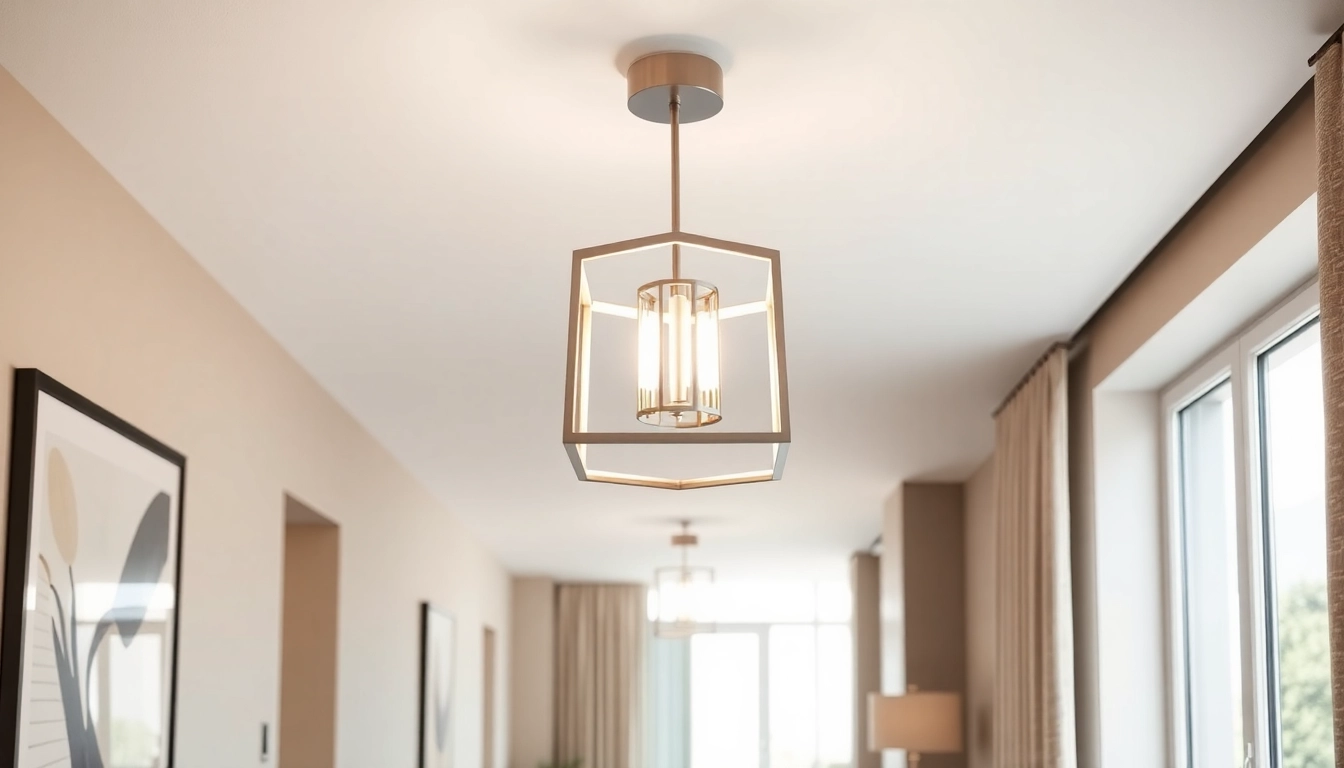 Bright light fixtures for hallway illuminating a modern decor, enhancing the inviting space.