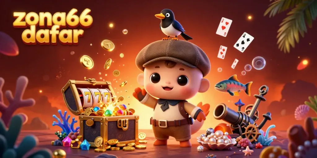 Gambarkan momen penuh kegembiraan dengan zona66 daftar yang menampilkan karakter lucu di kasino.