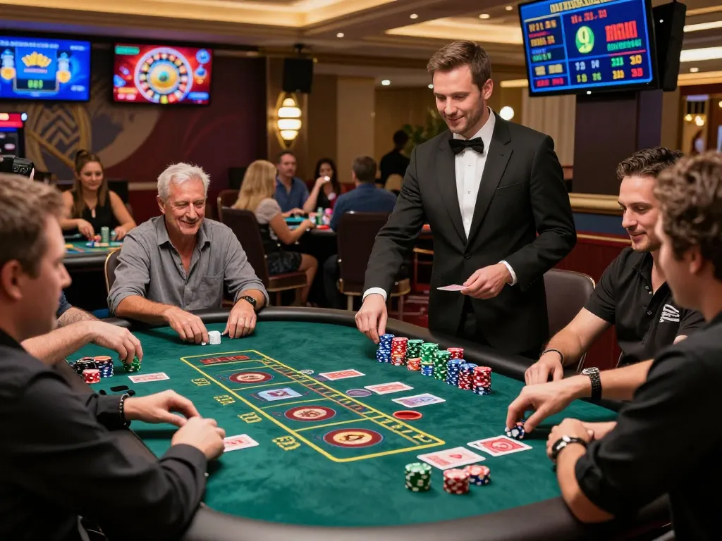 Diverse players enjoying live casino games at SC88, capturing the vibrant energy and excitement of table gaming.