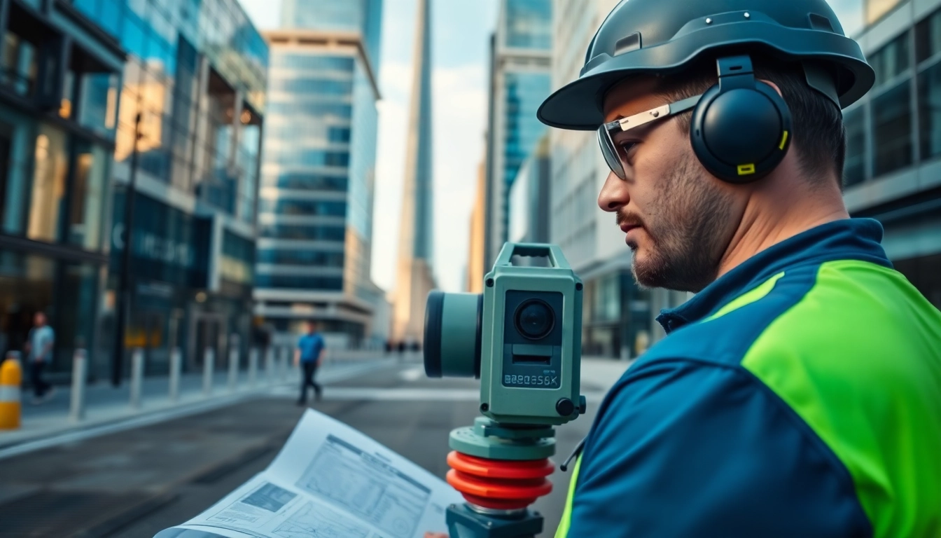 GPR surveys London with a surveyor using advanced Ground Penetrating Radar equipment in an urban setting.