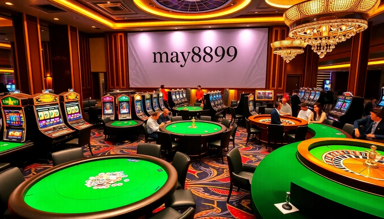 Experience thrilling gameplay at may8899 with vibrant poker tables and exciting slot machines.