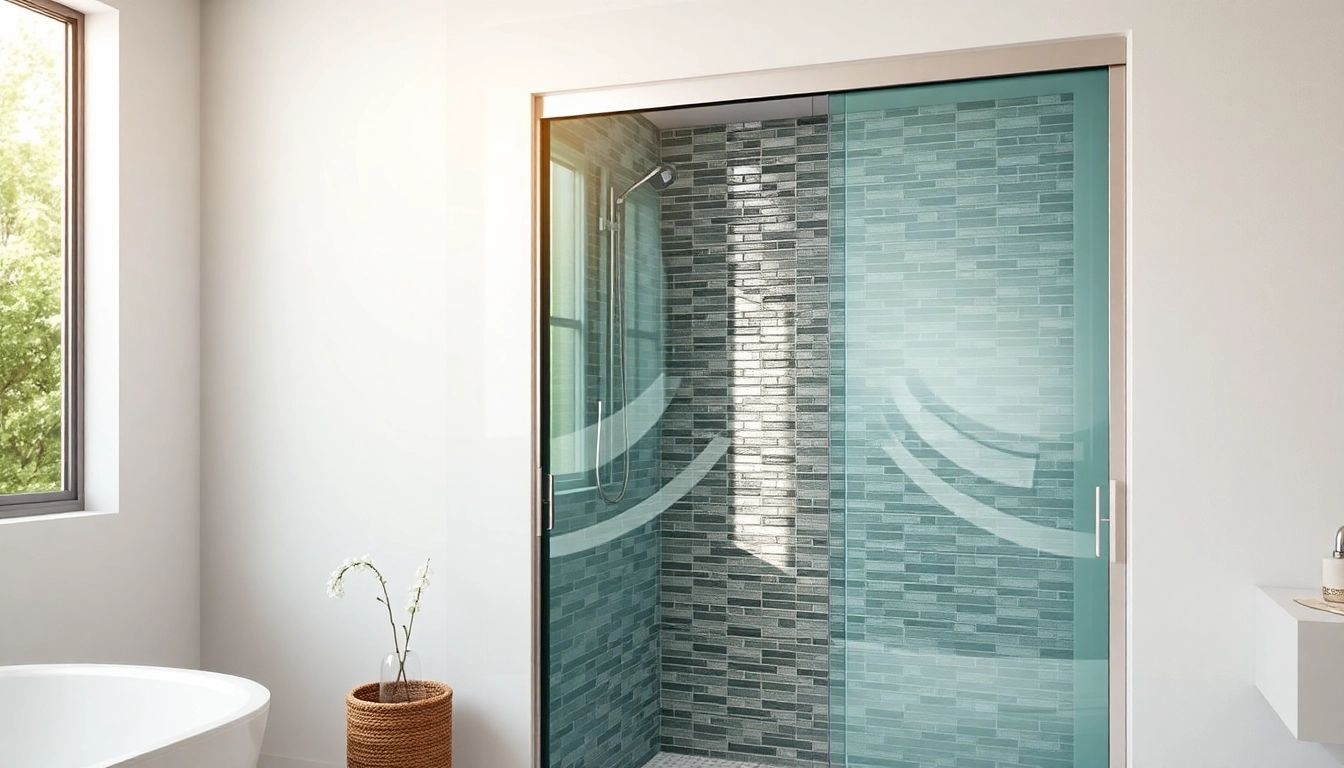 Elegant shower sliding doors enhancing a modern bathroom design, showcasing style and functionality.