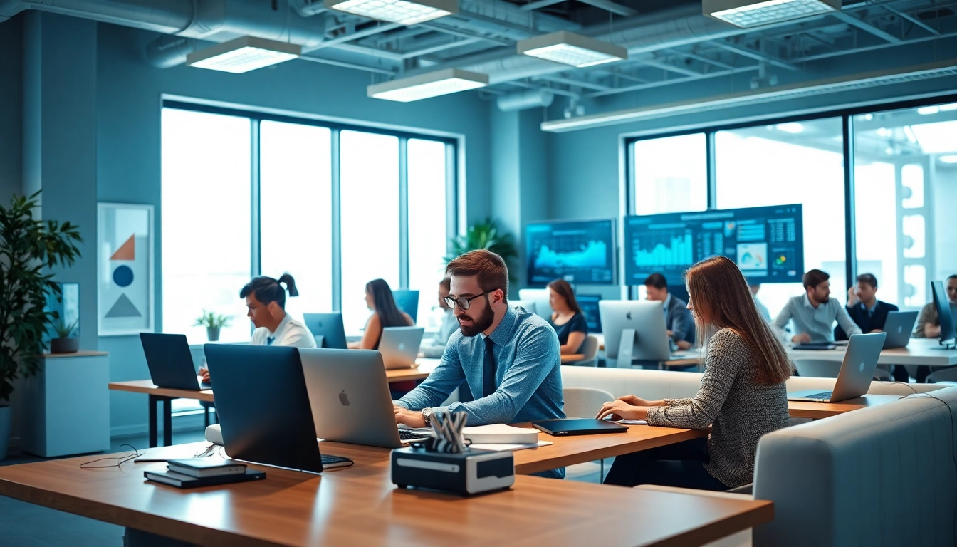 Find msp companies near me offering IT managed services with engaged professionals in a modern setting.