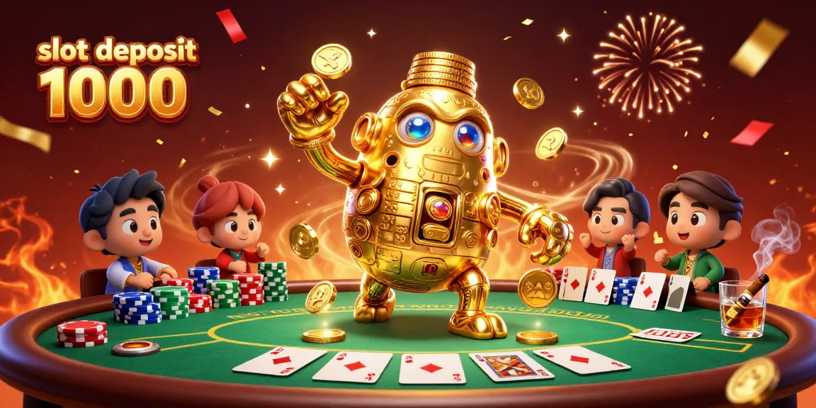 Experience thrilling gameplay with slot deposit 1000 in a vibrant casino atmosphere, flaunting bright slot machine features.