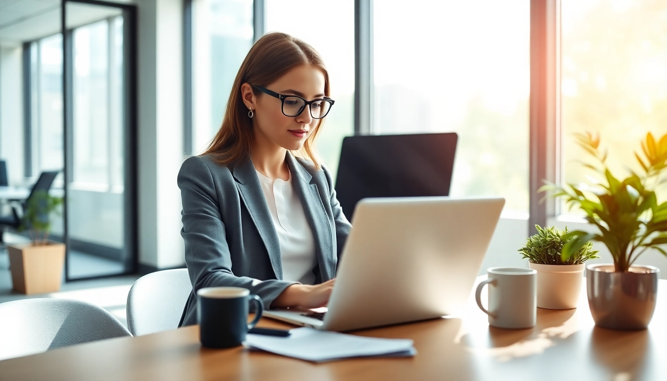 Complete the uk eta online application in a modern office setting with natural light.