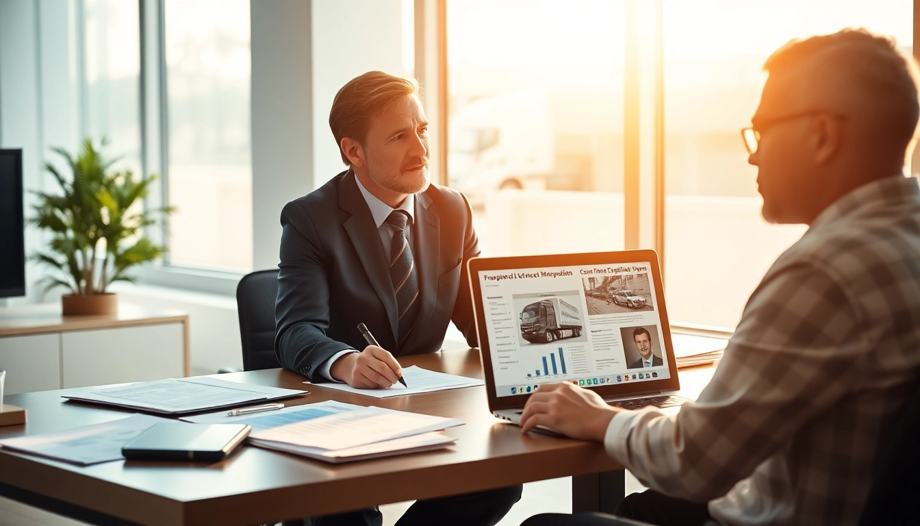 Clearwater truck accident lawyer advising a client in a professional office setting.