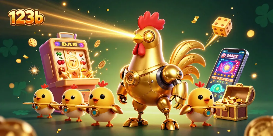 Experience thrilling action at 123b with a futuristic casino-themed illustration showcasing excitement and vibrant fun.