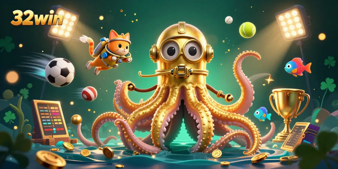 Experience thrilling action at 32win with captivating games, sparkling gold elements, and dynamic sports visuals.