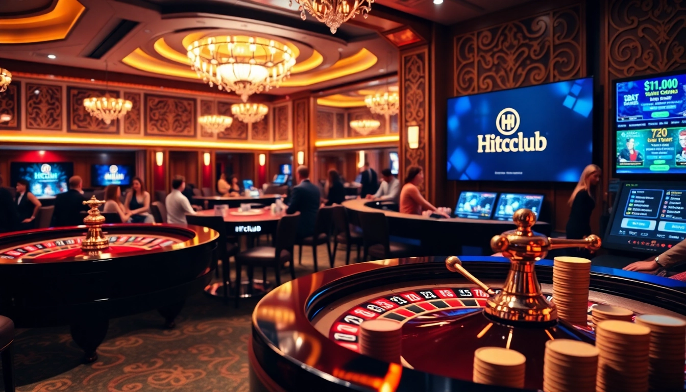 Experience the thrill of gambling at Hitclub with vibrant casino elements and stylish decor.