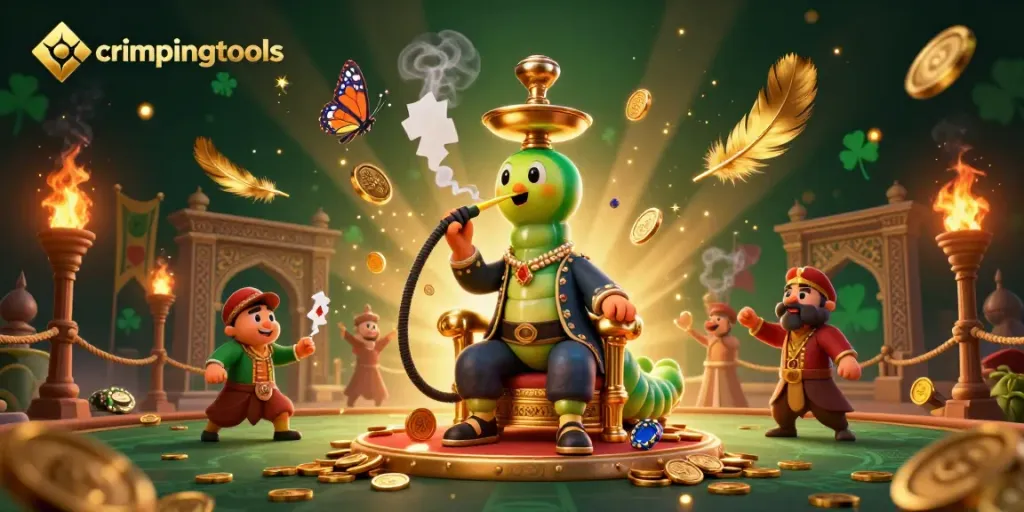 Experience the excitement of crimpingtools in a vibrant casino-themed scene with vibrant characters.