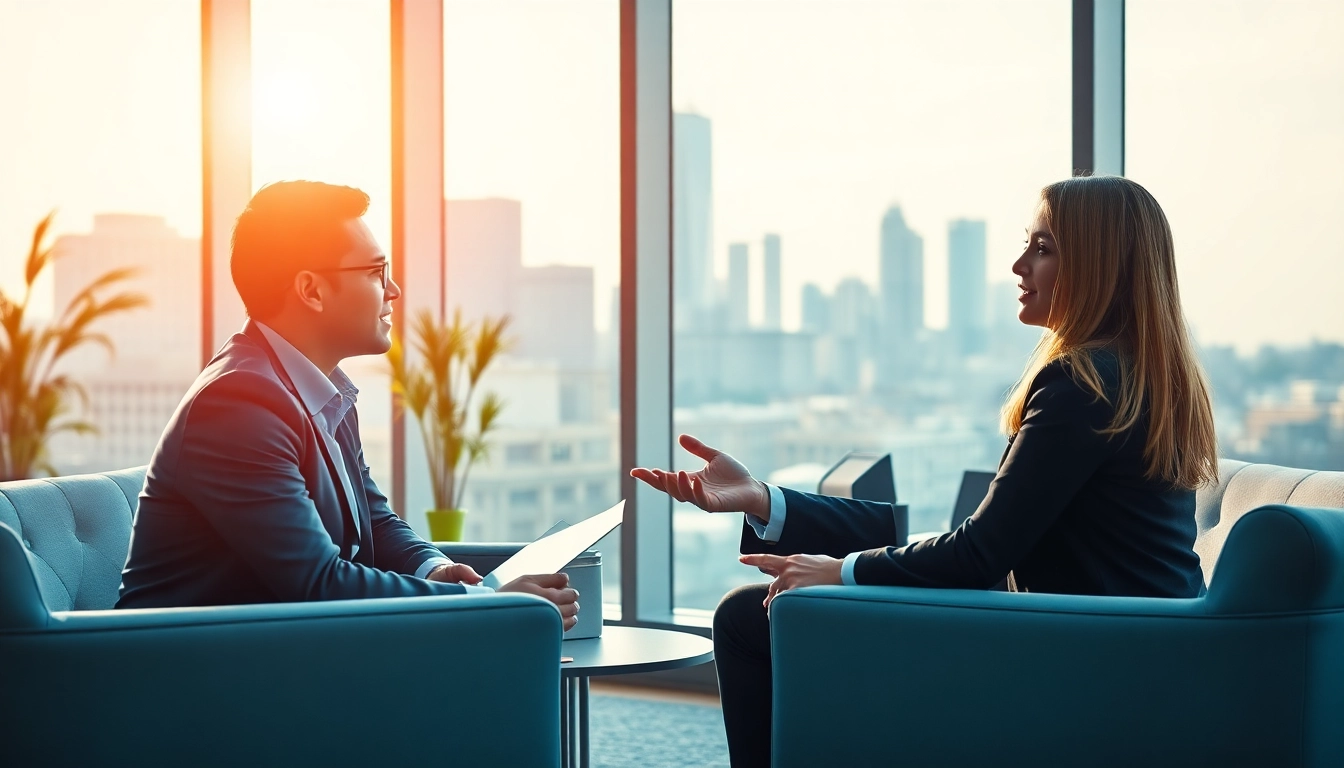 Quickplus Business Consultants engaging in a strategic business discussion in a bright office.