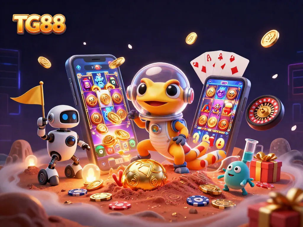 Experience the thrill of TG88 casino gaming with dynamic slot games and vibrant casino elements.