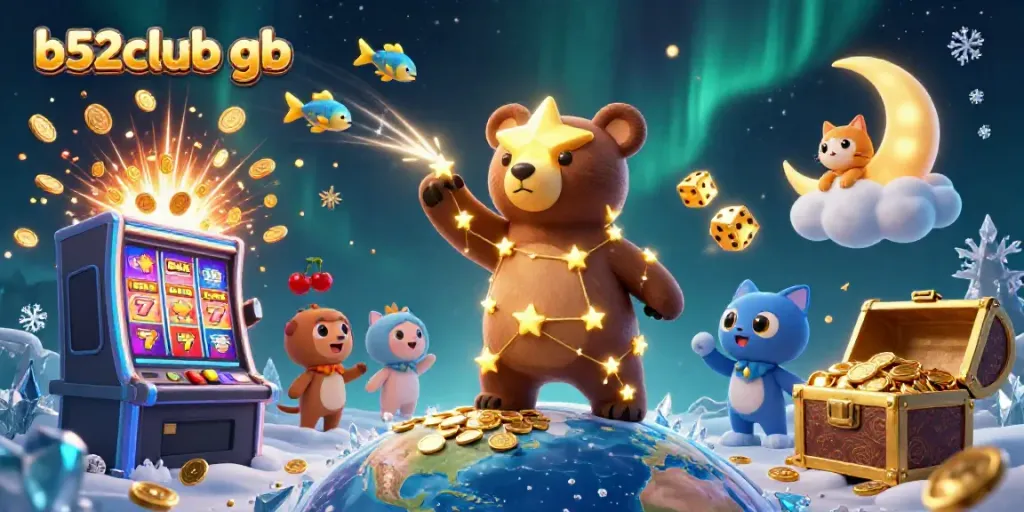 Experience thrilling gameplay with b52club gb featuring colorful slot machine elements and cosmic characters.
