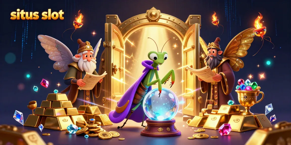 Spin thrilling slots with the vibrant energy of the situs slot scene featuring a fortune teller and treasures.