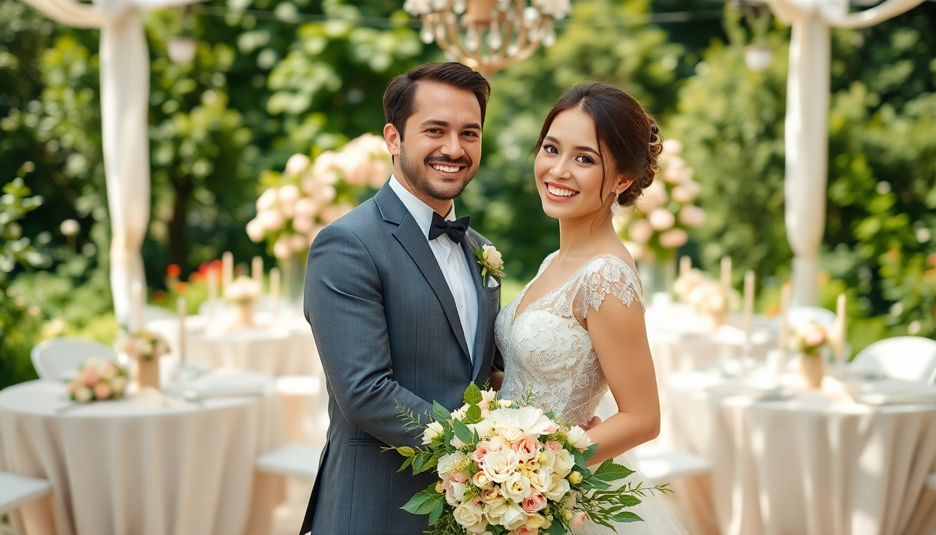 Celebrate your special day at the Best Wedding Venue Jacksonville, showcasing a joyful couple amidst beautiful decorations.