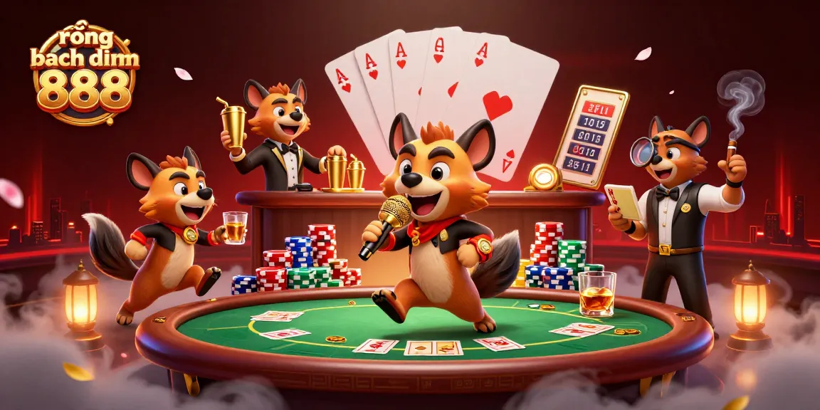 Experience the excitement of rồng bạch kim 888 at a vibrant casino scene with hyena characters engaging in lively activities.