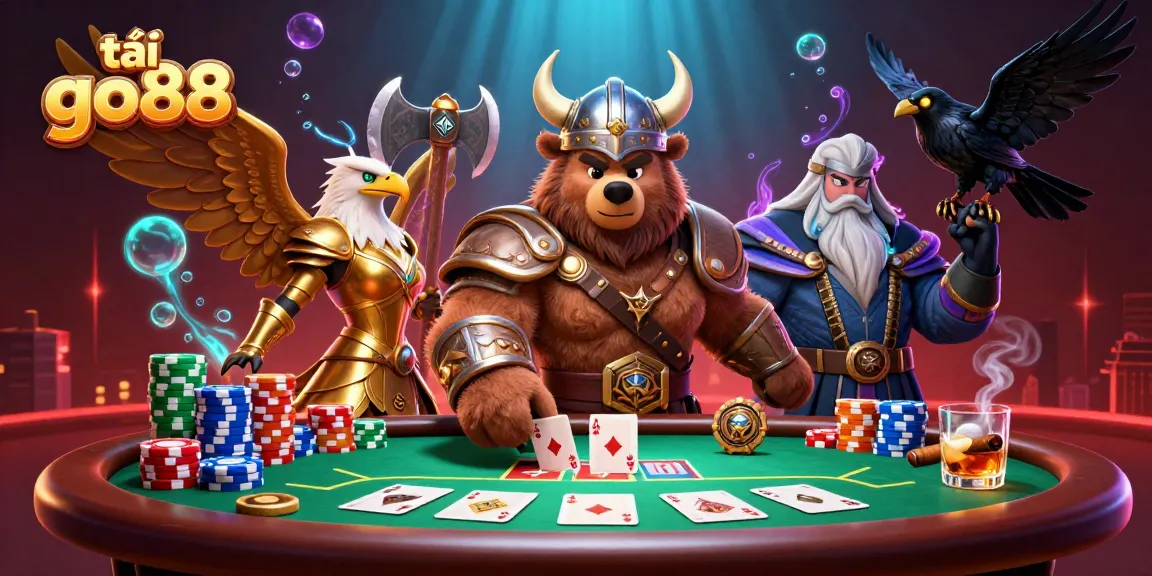Play poker tables with champions in a commanding 3D scene: tải go88 and win big!