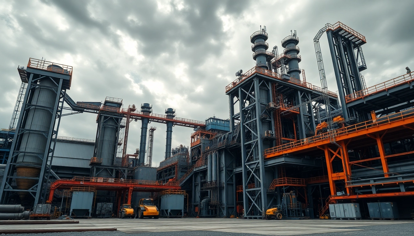 Explore the dynamic environment of a modern steel mill highlighting its advanced technology and industrial design.