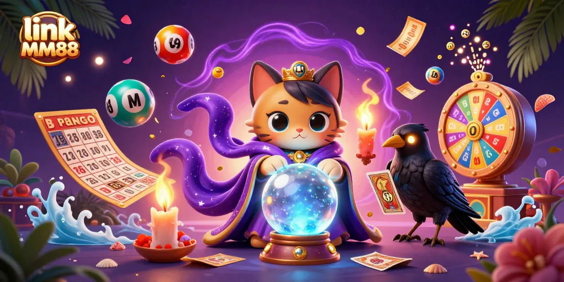 Experience the thrill of winning in link MM88 with vibrant lottery elements and magical characters!