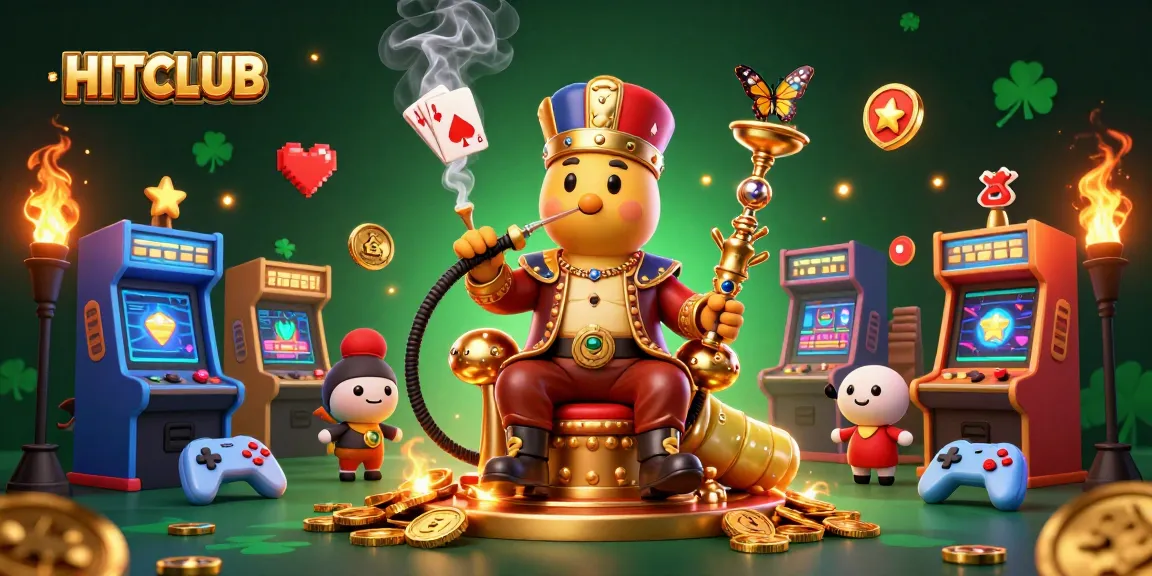 Experience HITCLUB's vibrant gaming atmosphere with 3D casino elements and engaging characters.