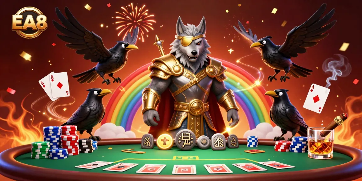 Experience the thrill of EA88 with this vibrant 3D casino scene featuring Norse mythology characters inspired by Odin.