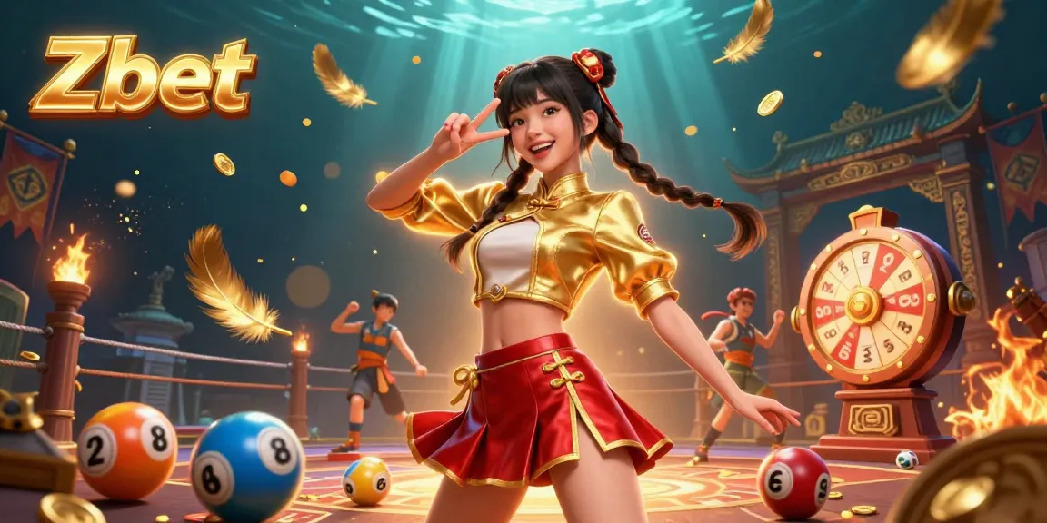 Zbet harnesses excitement with an energetic Asian woman celebrating in a vibrant casino scene.
