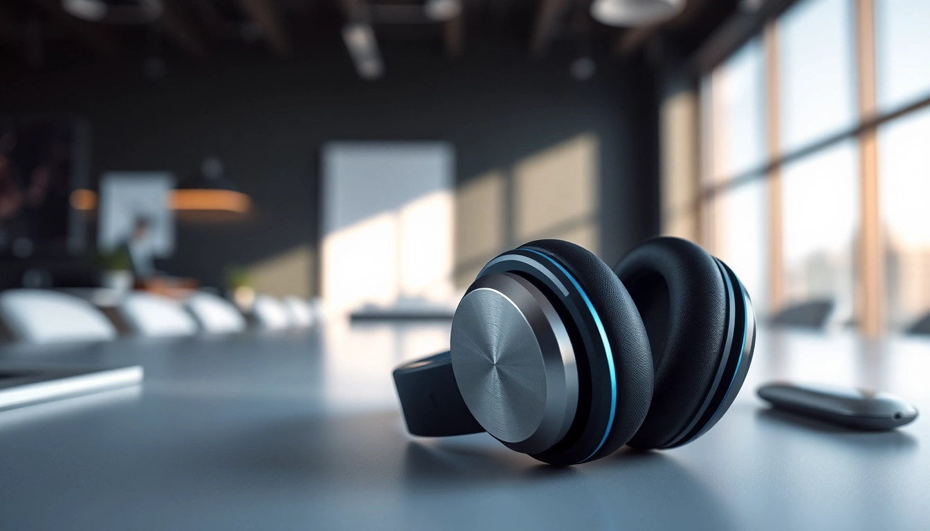 F1 Bone Conduction Headphones featured prominently on a modern desk, showcasing sleek design and advanced features.