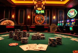 High-stakes poker action at a luxurious casino featuring tg 88 themed elements.