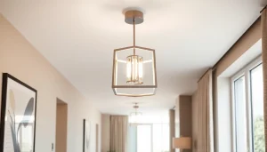Bright light fixtures for hallway illuminating a modern decor, enhancing the inviting space.