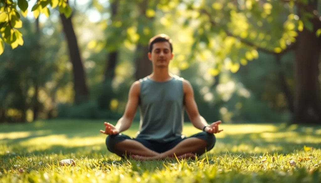 A person practicing mental health tips through meditation in a serene nature setting.