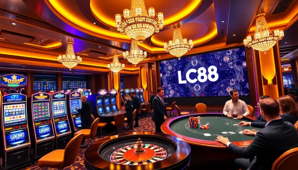 Experience the excitement of gambling at LC88 with vibrant casino games and stylish players.