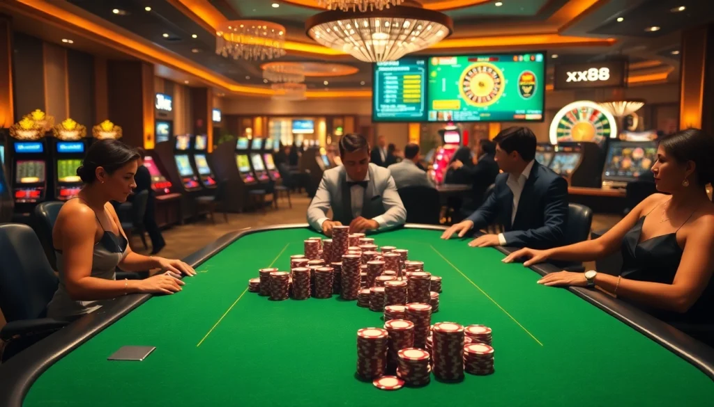 Experience the thrill of gambling with https://xx88.trading/ at a luxury casino table with engaging players.