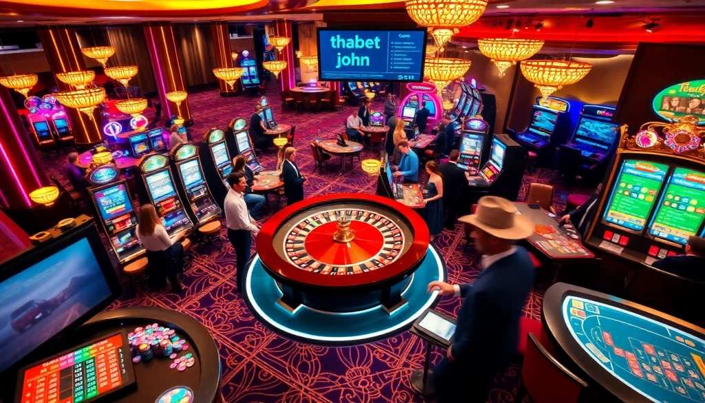 Experience the thrilling atmosphere of a casino featuring games related to thabet john.