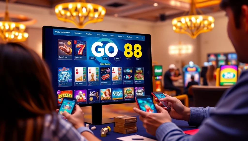 GO88 gaming platform interface showcasing vibrant games and user-friendly design.